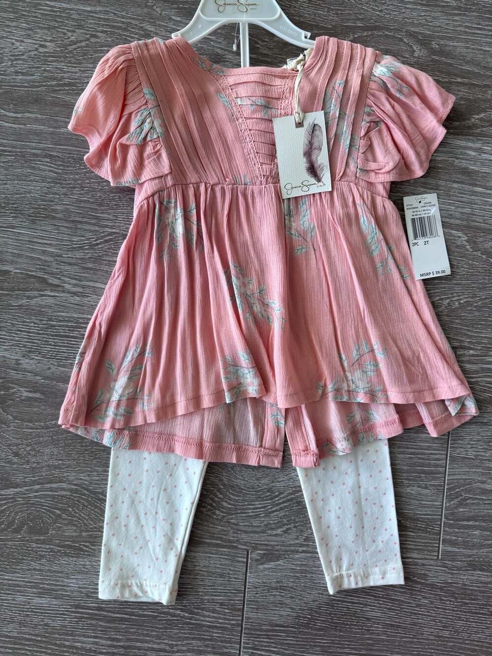 Jessica Simpson Girls Dress Size 2T Pink Floral 2PC